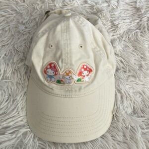 Sanrio mushrooms hello kitty hat cream cute